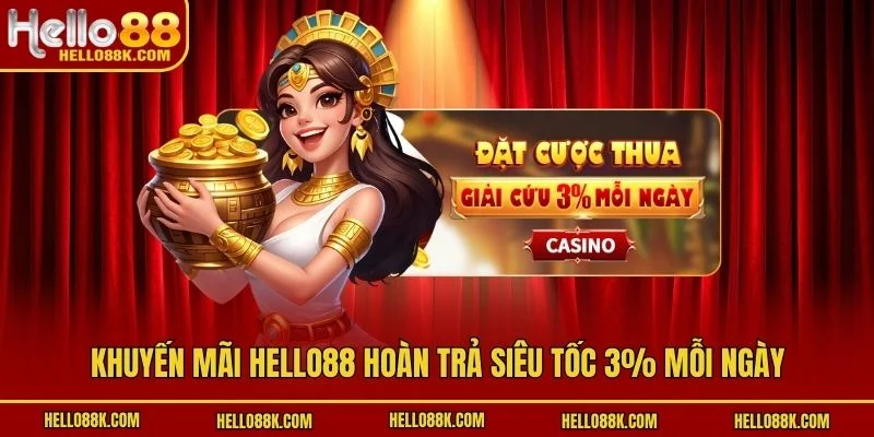 Khuyến mãi HELLO88 hoàn trả siêu tốc 3% mỗi ngày