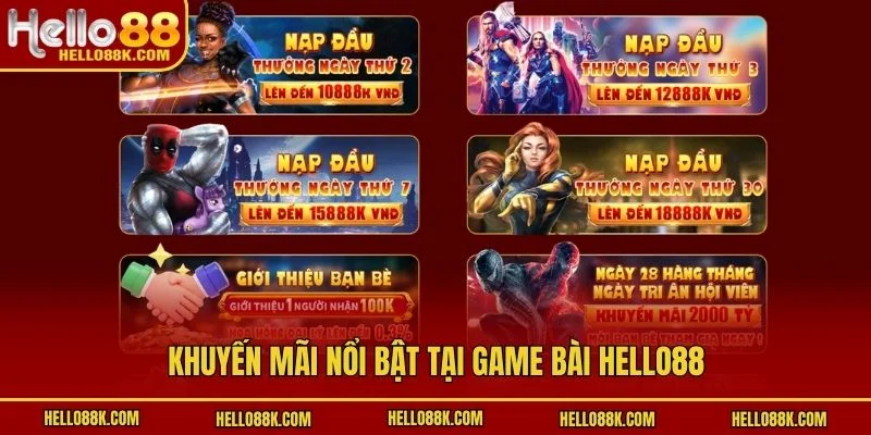 Khuyến mãi nổi bật tại game bài HELLO88